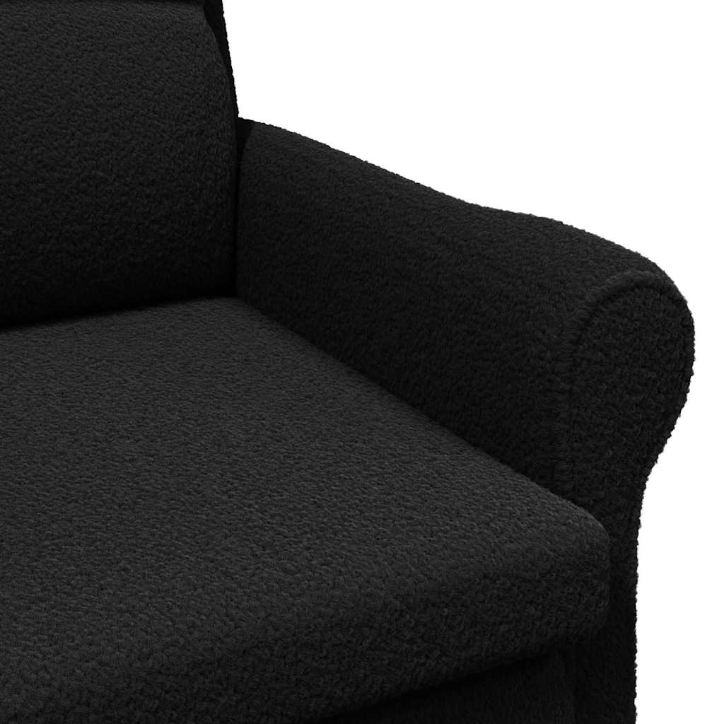 Sessel Schwarz Weiches Sherpa-Gewebe