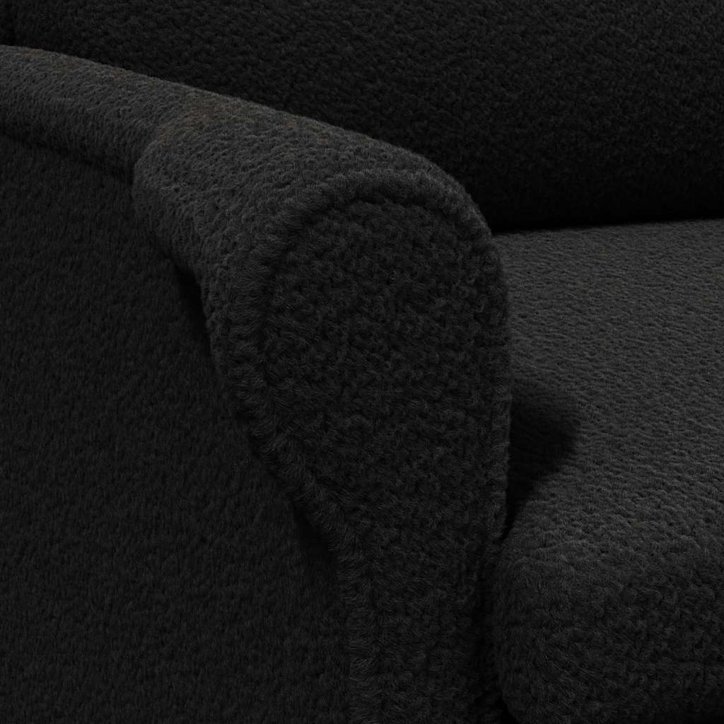 Sessel Schwarz Weiches Sherpa-Gewebe
