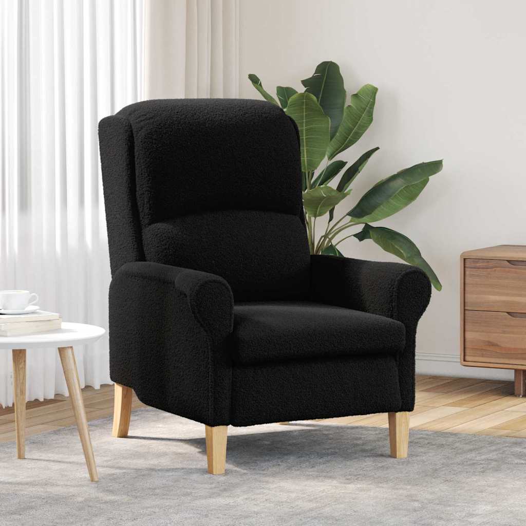 Sessel Schwarz Weiches Sherpa-Gewebe