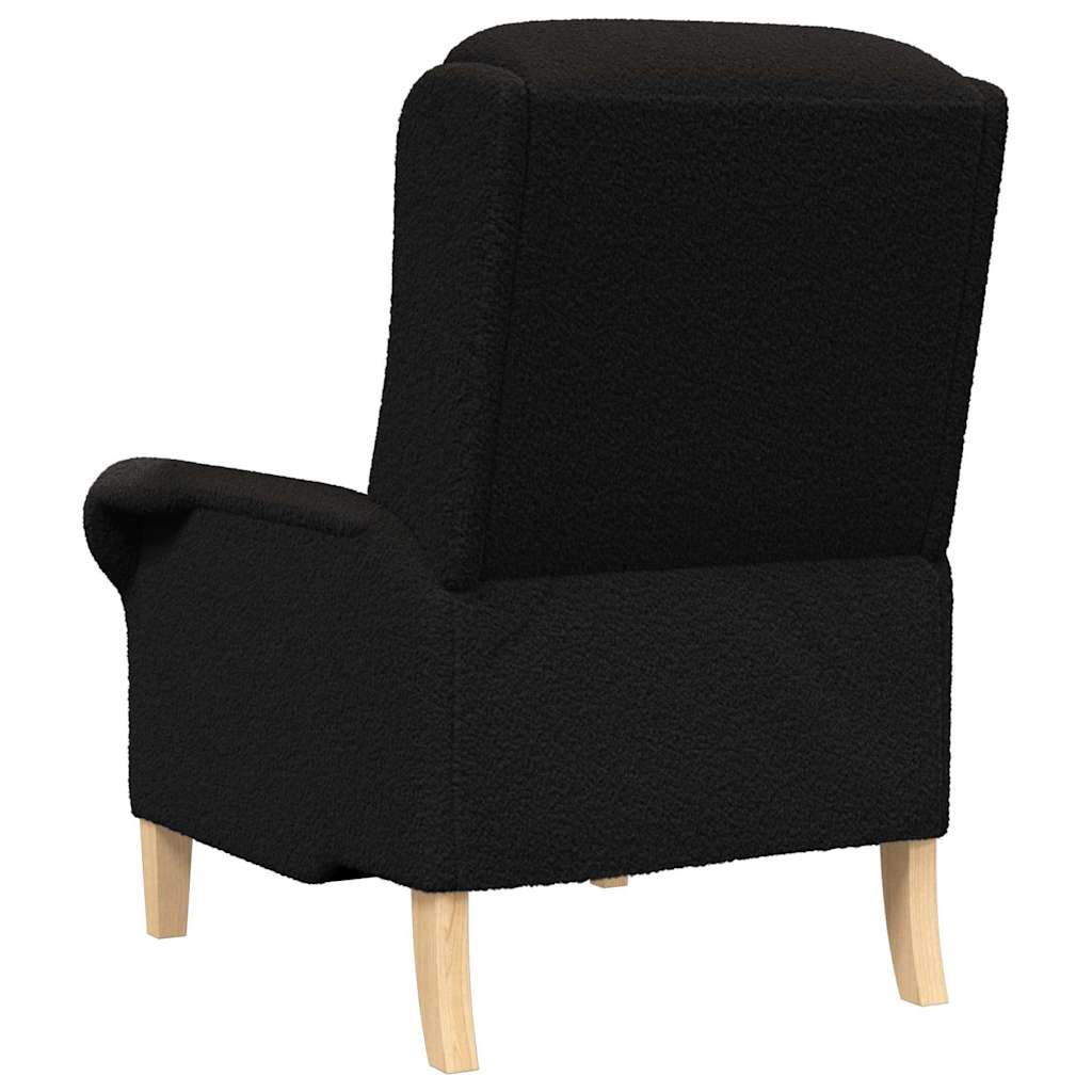 Sessel Schwarz Weiches Sherpa-Gewebe
