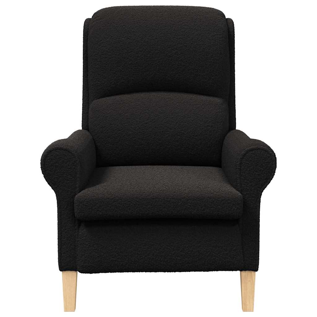 Sessel Schwarz Weiches Sherpa-Gewebe