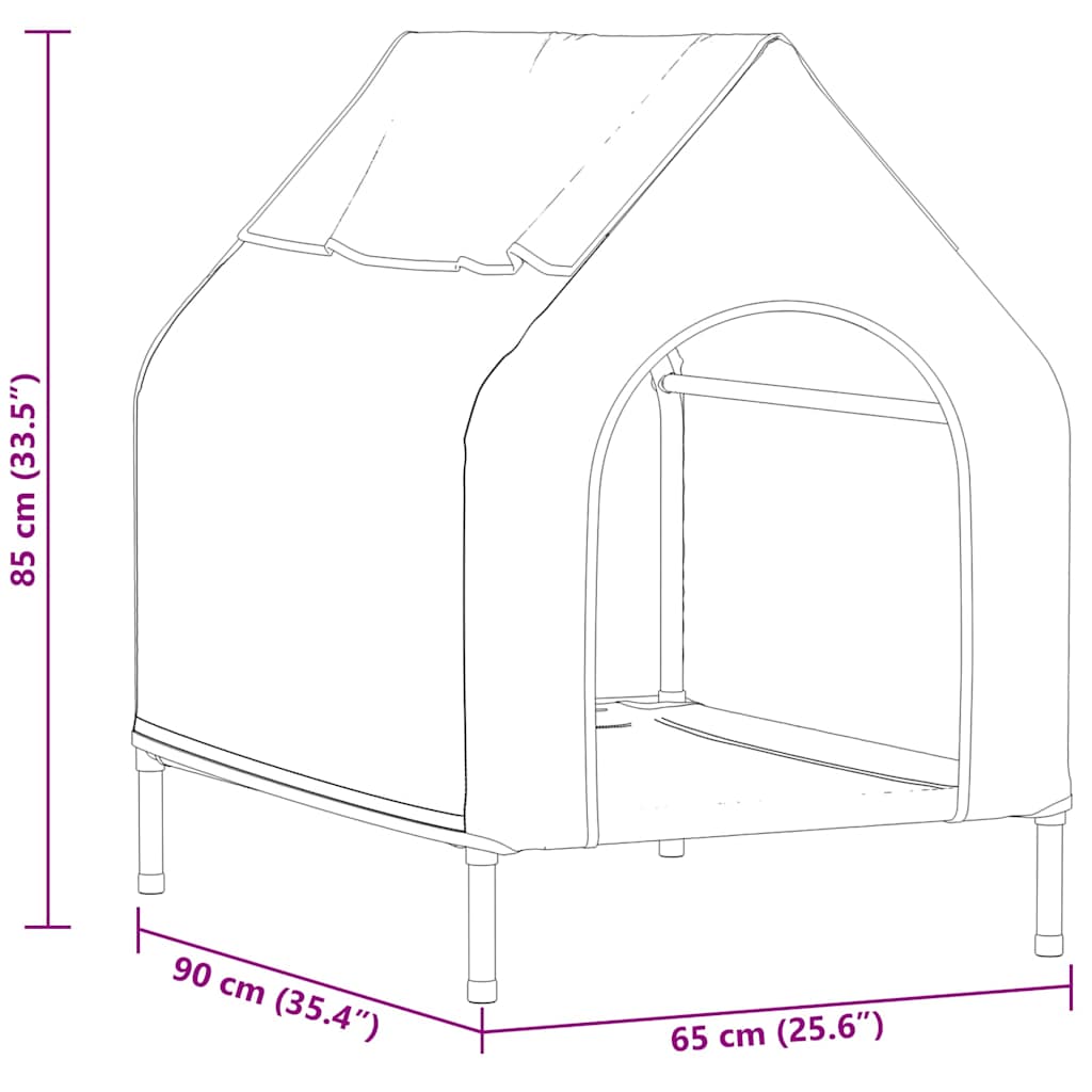 Haustierhaus Schwarz 90 x 65 x 83 cm Stahl