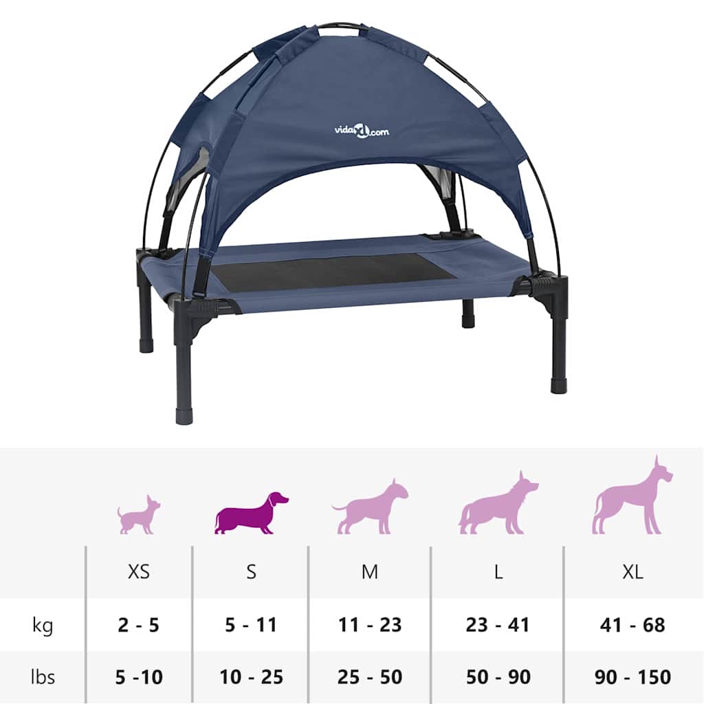 Hundebett Marineblau 62 x 48 x 61 cm Stahl
