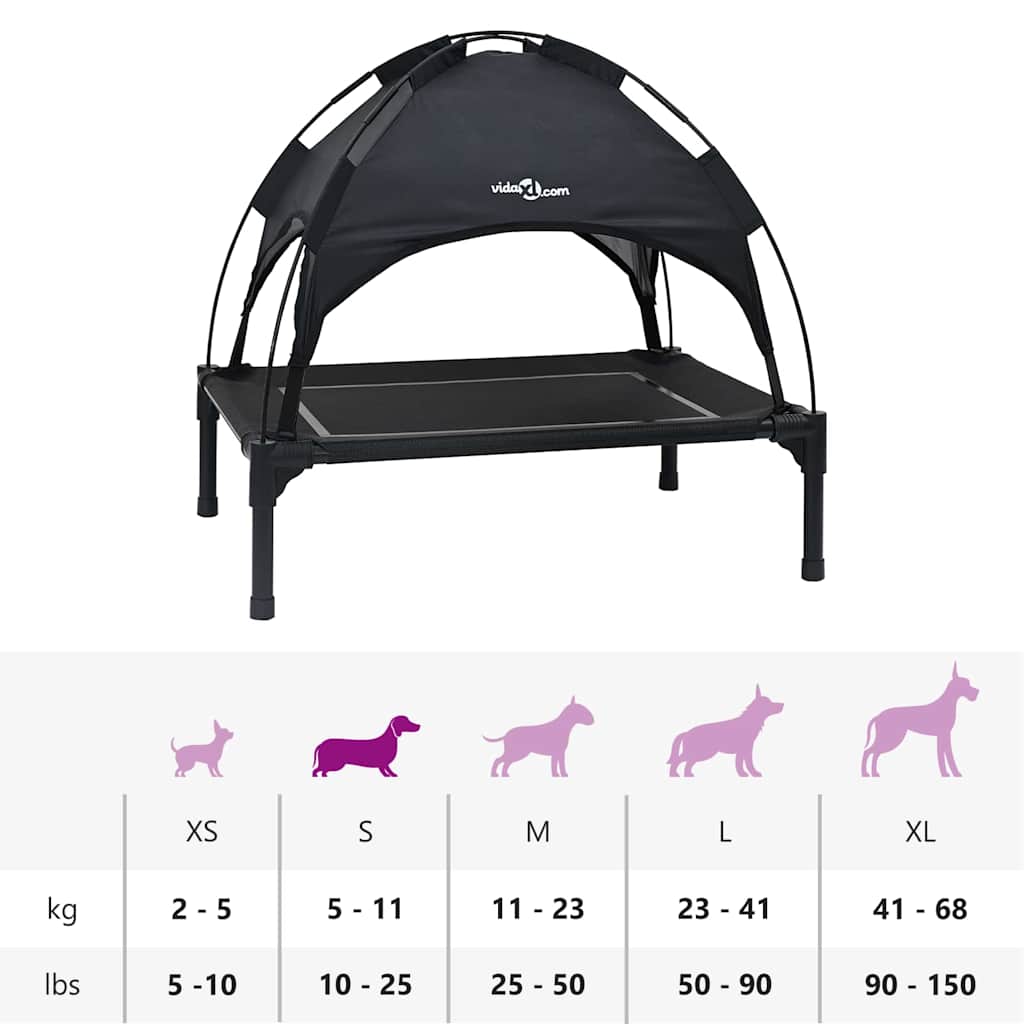 Hundebett Schwarz 63 x 49,5 x 60 cm Stahl