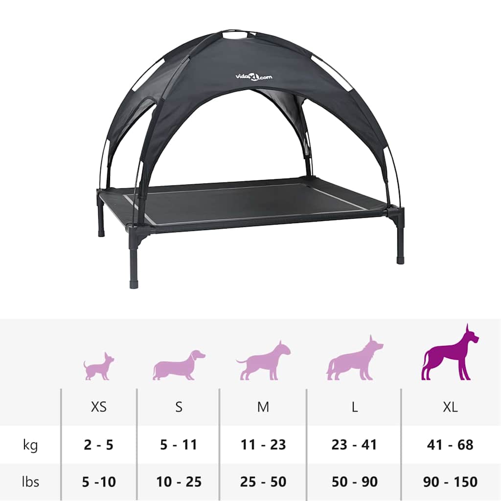 Hundebett Schwarz 104 x 86 x 84,5 cm Stahl