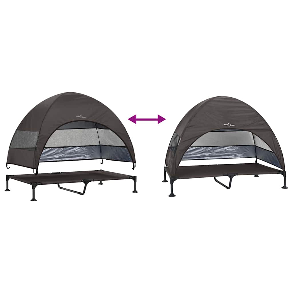 Hochgelegtes Hundebett Braun 127 x 81 x 108 cm Stoff und Stahl