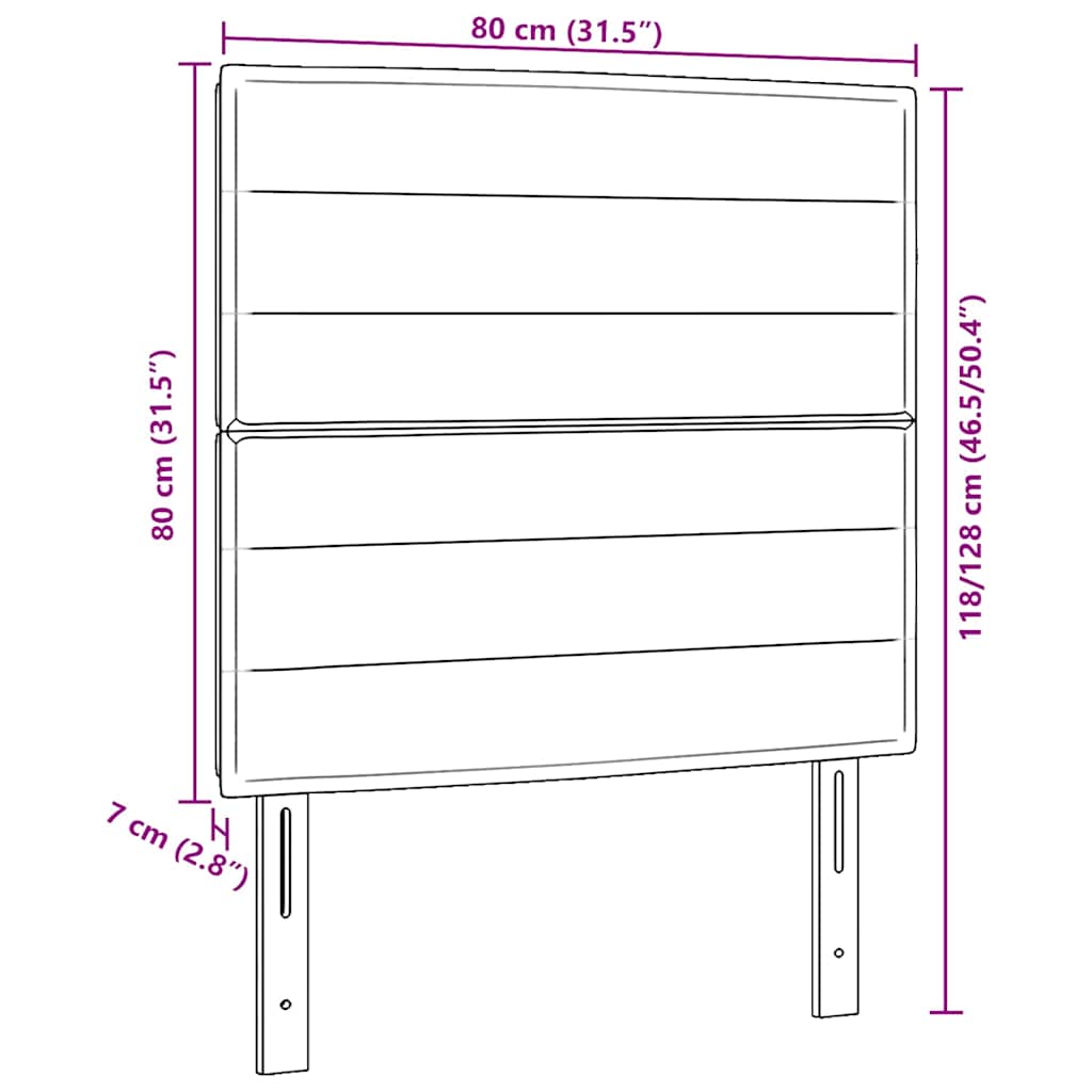 Kopfteil Hellgrau 80 cm Stoff