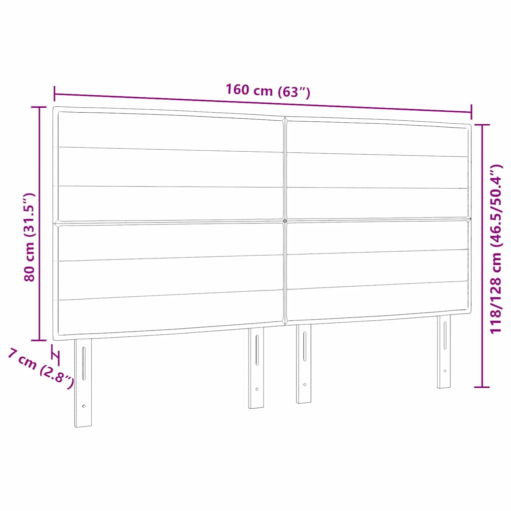 Kopfteil Blau 160 cm Stoff
