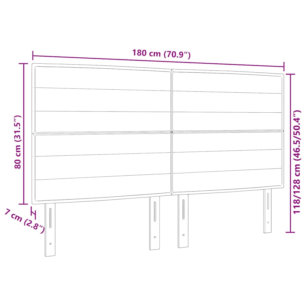Kopfteil Creme 180 cm Stoff