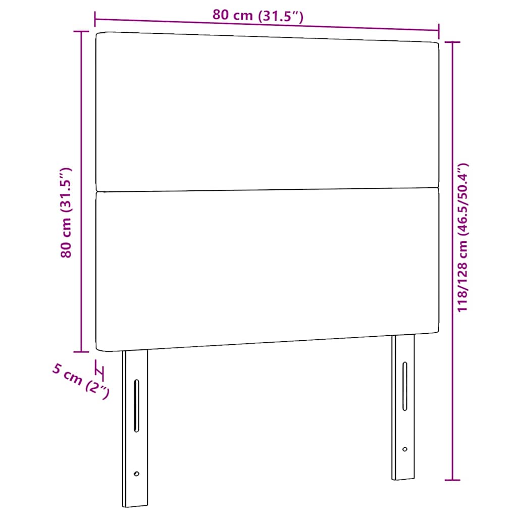 Kopfteil Dunkelgrau 80 cm Cordstoff