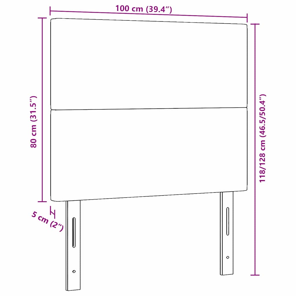 Kopfteil Hellgrau 100 cm Cordstoff