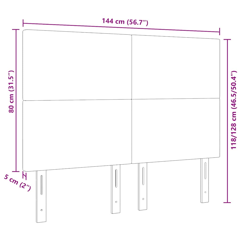 Kopfteil Hellgrün-Grau 144 cm Cordstoff