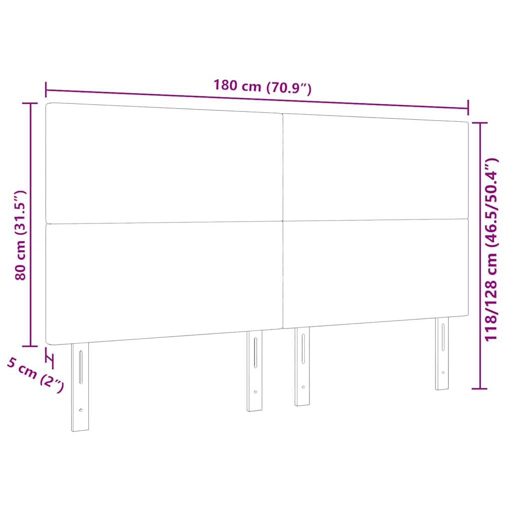 Kopfteil Creme 180 cm Cordstoff