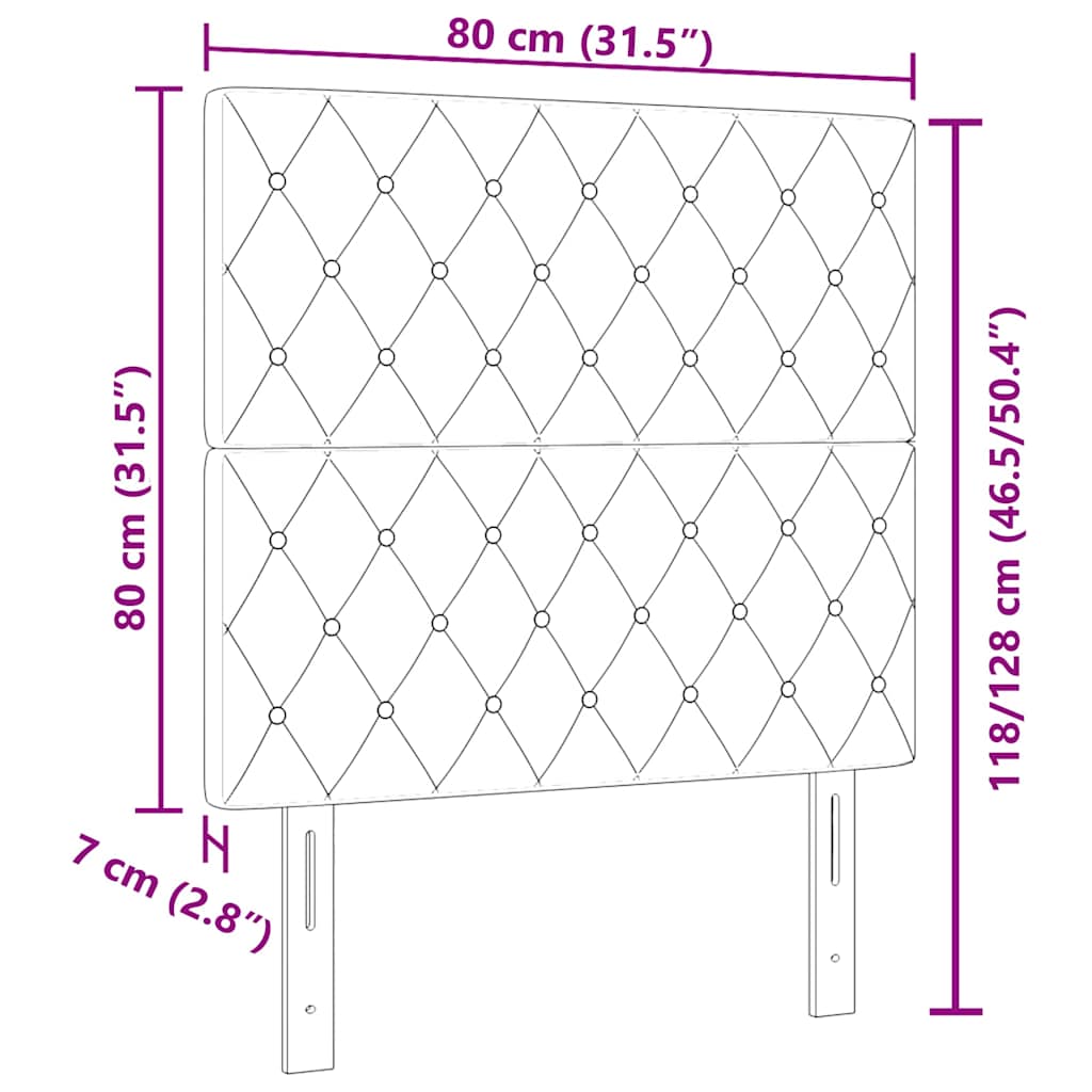 Kopfteil Dunkelgrau 80 cm Samt