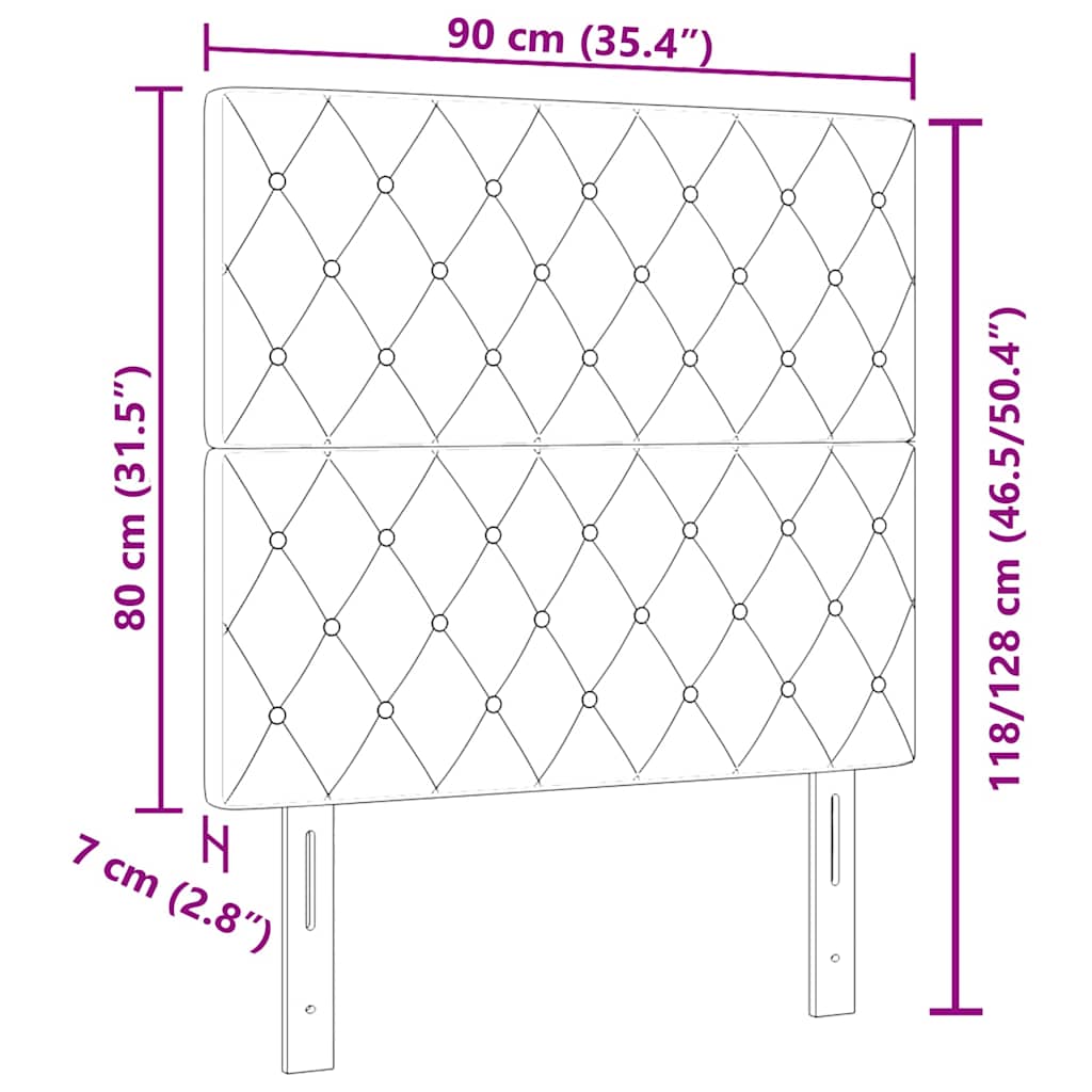 Kopfteil Rosa 90 cm Samt
