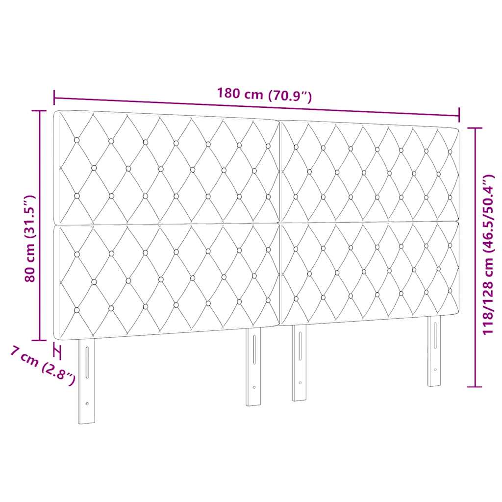 Kopfteil Rosa 180 cm Samt