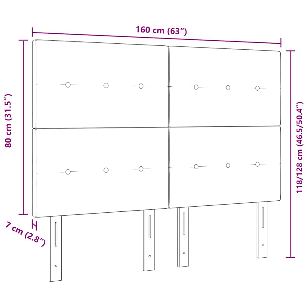 Kopfteil Schwarz 160 cm Samt