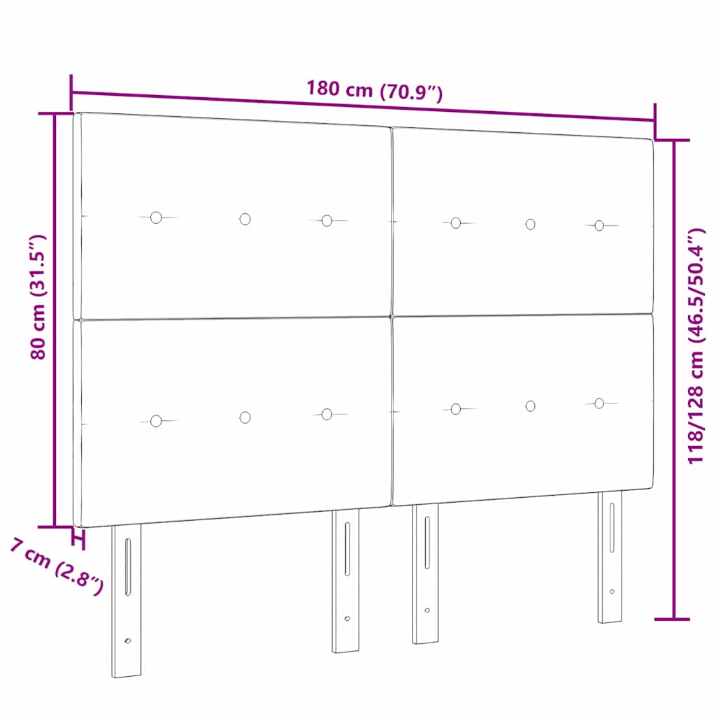 Kopfteil Rosa 180 cm Samt