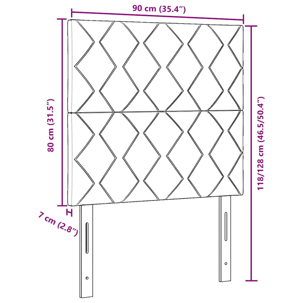 Kopfteil Dunkelblau 90 cm Samt
