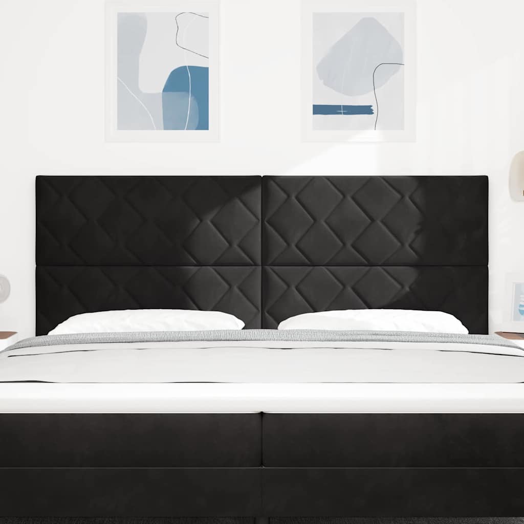 Kopfteil Schwarz 200 cm Samt