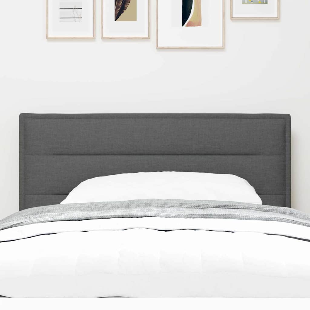 LED Kopfteil mit LED-Lichtleisten Dunkelgrau 90 cm Stoff