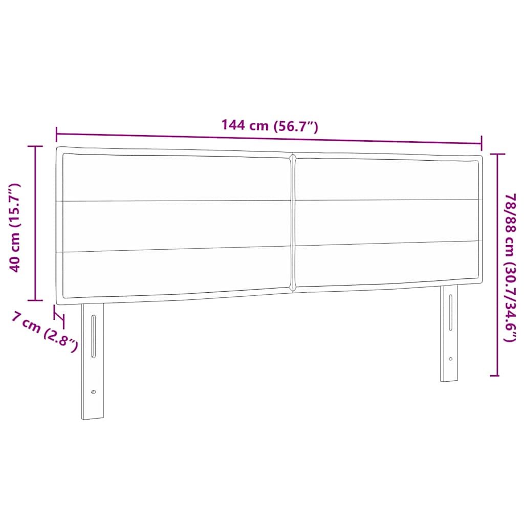 LED Kopfteil mit LED-Lichtleisten Hellgrau 144 cm Stoff
