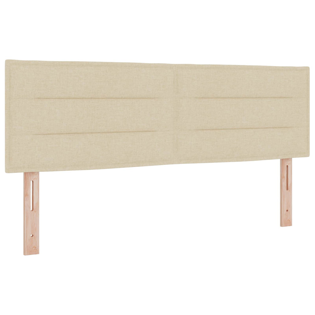 LED Kopfteil mit LED-Lichtleisten Creme 144 cm Stoff