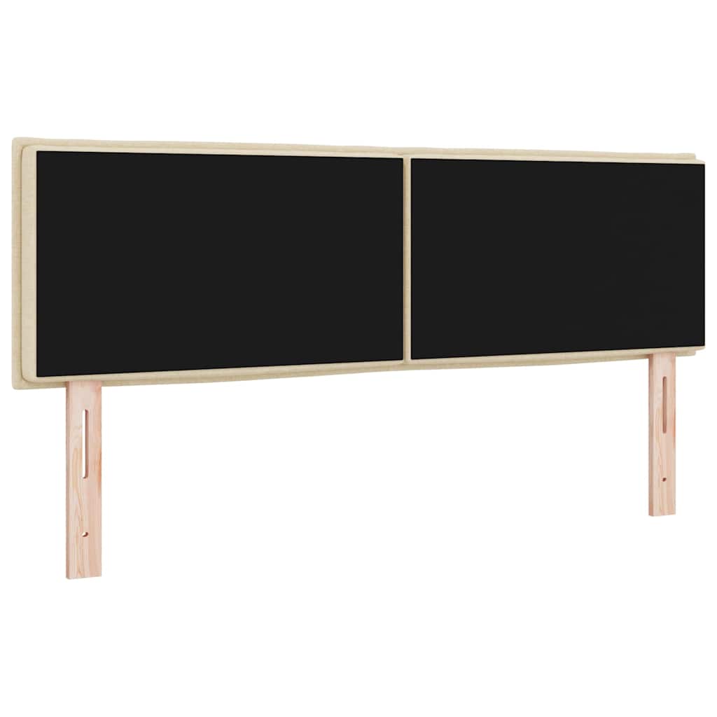 LED Kopfteil mit LED-Lichtleisten Creme 144 cm Stoff