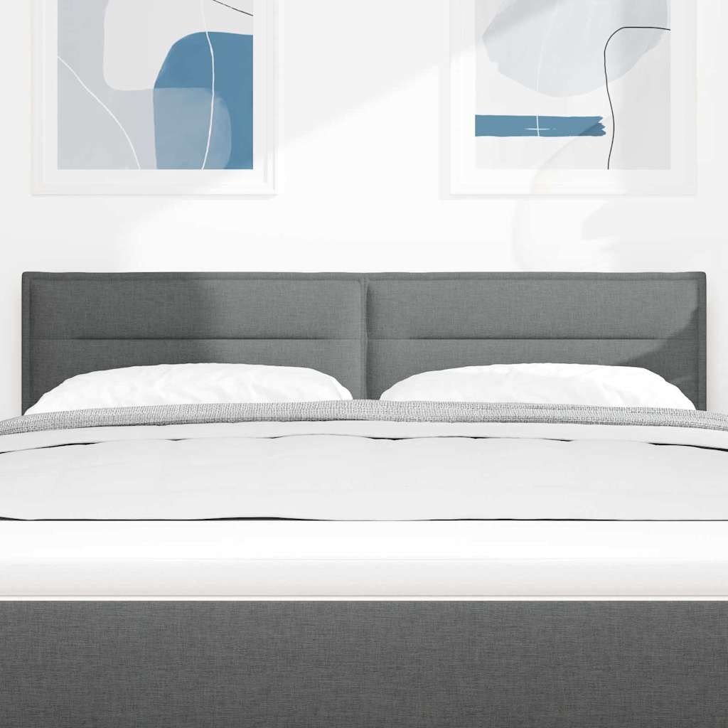 LED Kopfteil mit LED-Lichtleisten Dunkelgrau 160 cm Stoff