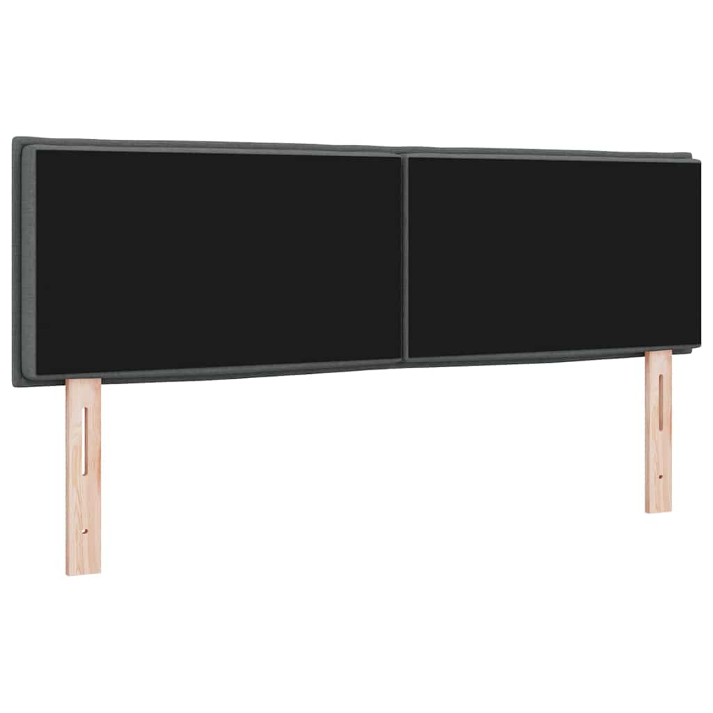 LED Kopfteil mit LED-Lichtleisten Dunkelgrau 160 cm Stoff