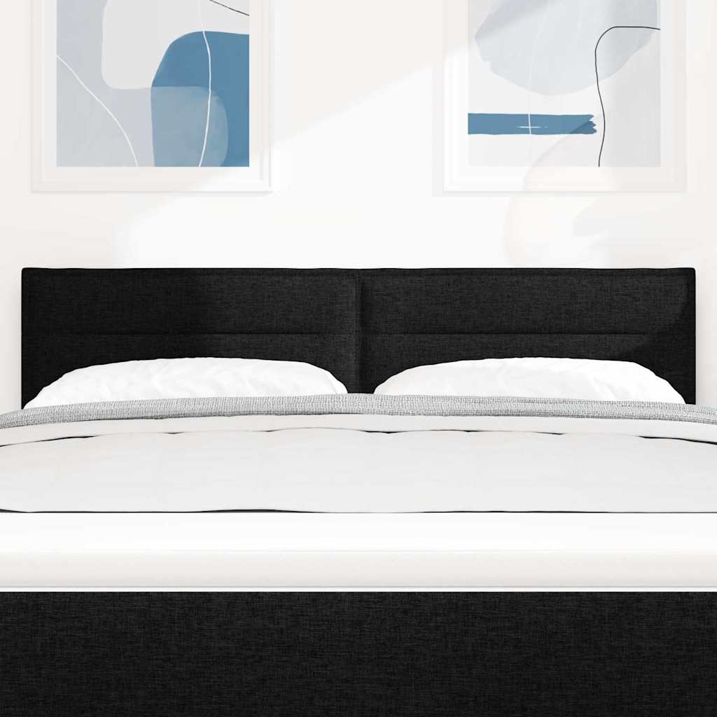 LED Kopfteil mit LED-Lichtleisten Schwarz 160 cm Stoff