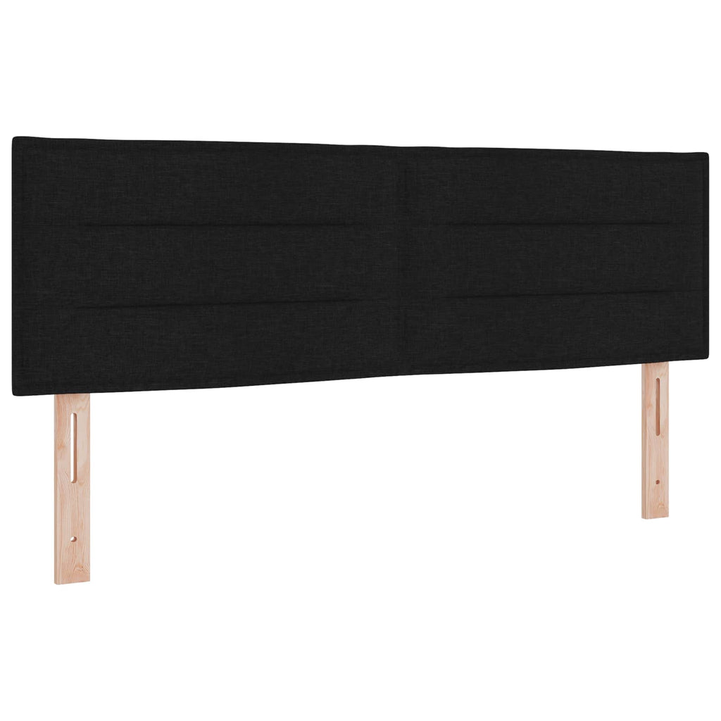 LED Kopfteil mit LED-Lichtleisten Schwarz 160 cm Stoff