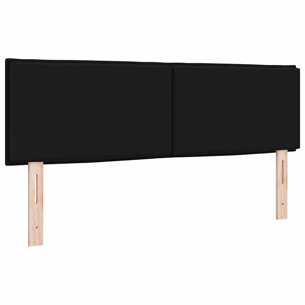 LED Kopfteil mit LED-Lichtleisten Schwarz 160 cm Stoff