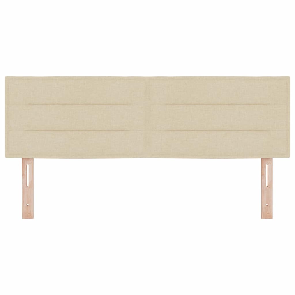 LED Kopfteil mit LED-Lichtleisten Creme 160 cm Stoff
