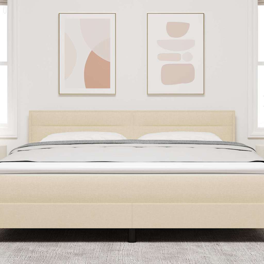 LED Kopfteil mit LED-Lichtleisten Creme 180 cm Stoff