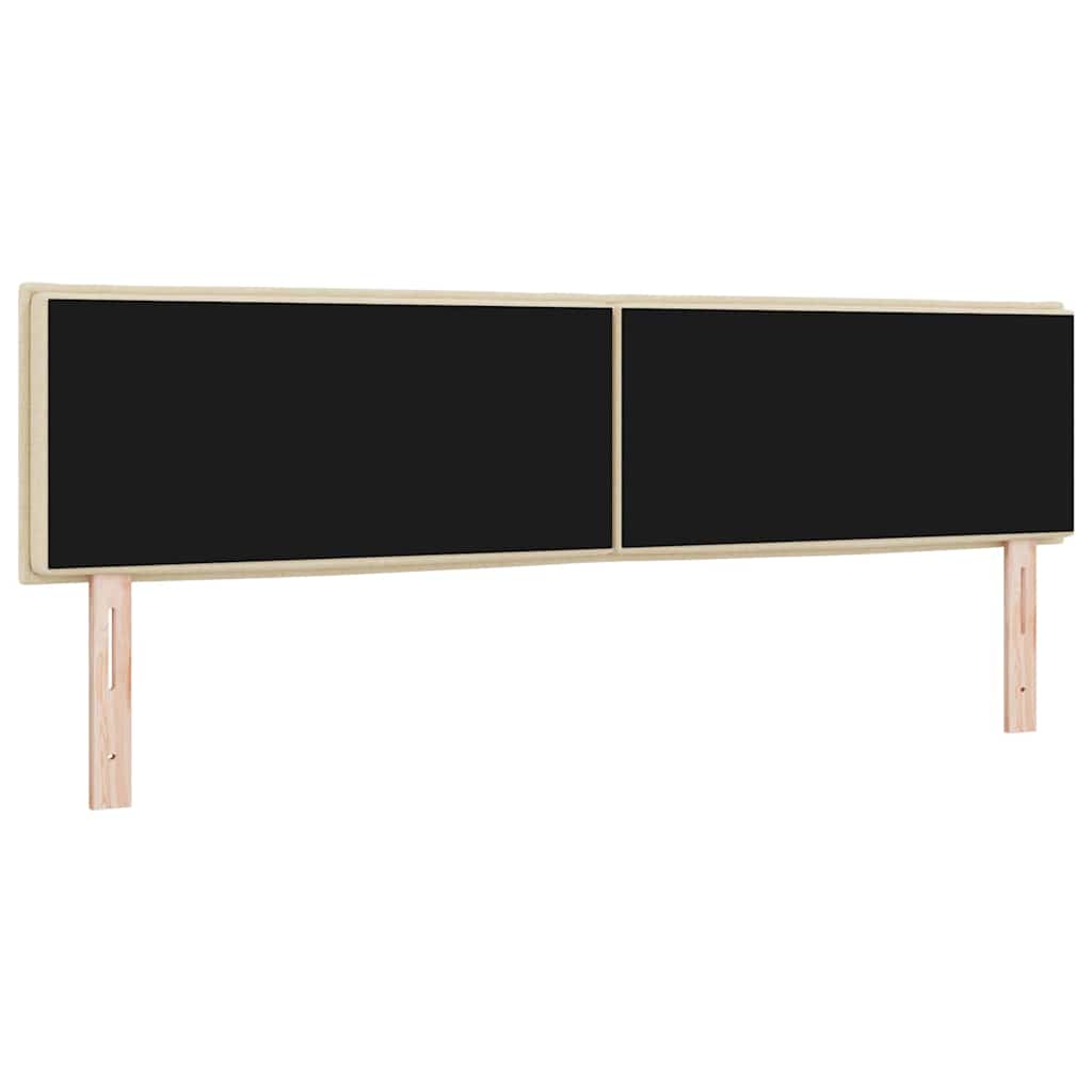 LED Kopfteil mit LED-Lichtleisten Creme 180 cm Stoff