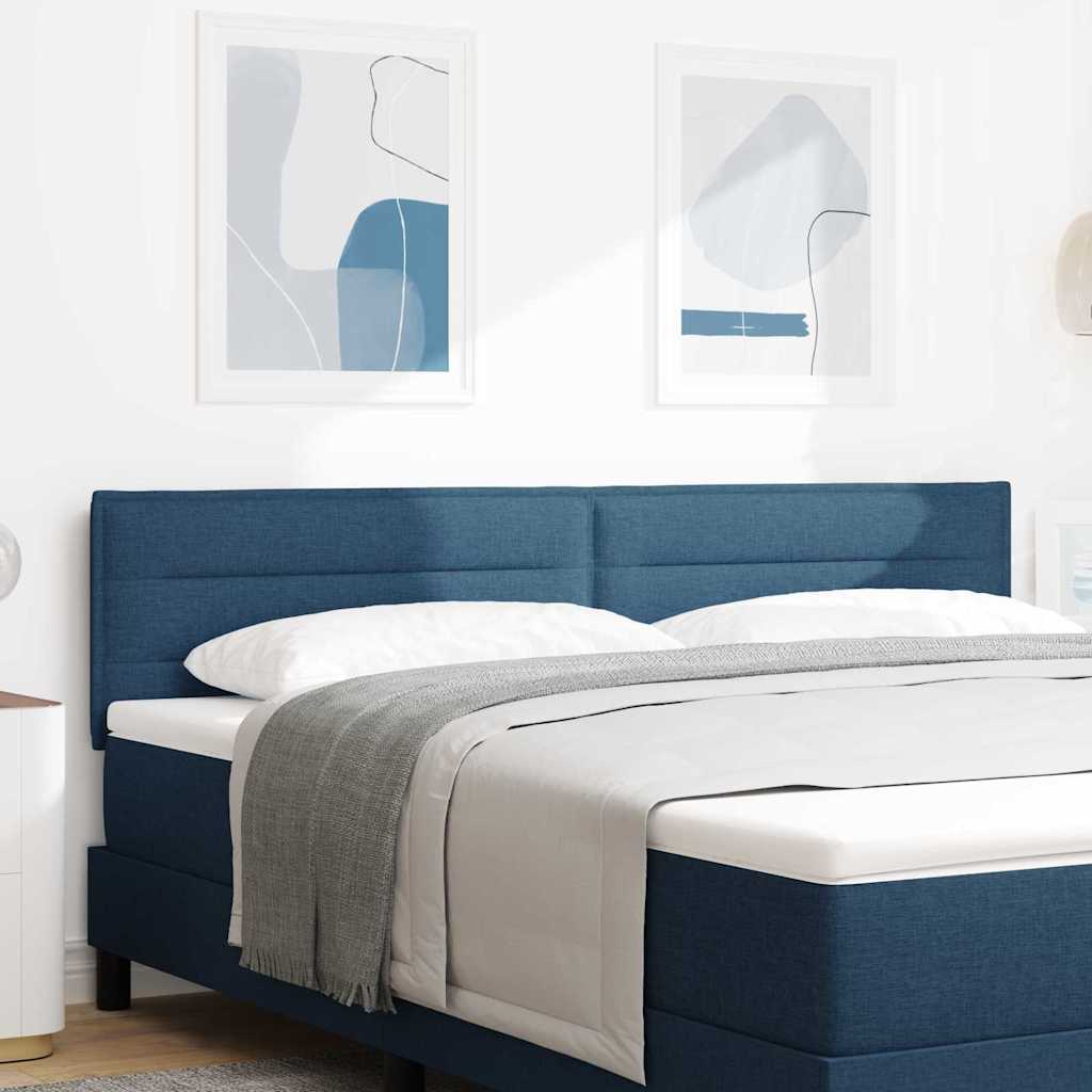 LED Kopfteil mit LED-Lichtleisten Blau 180 cm Stoff