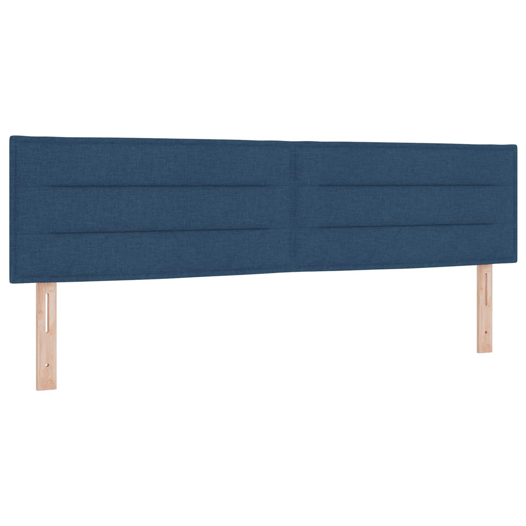 LED Kopfteil mit LED-Lichtleisten Blau 180 cm Stoff