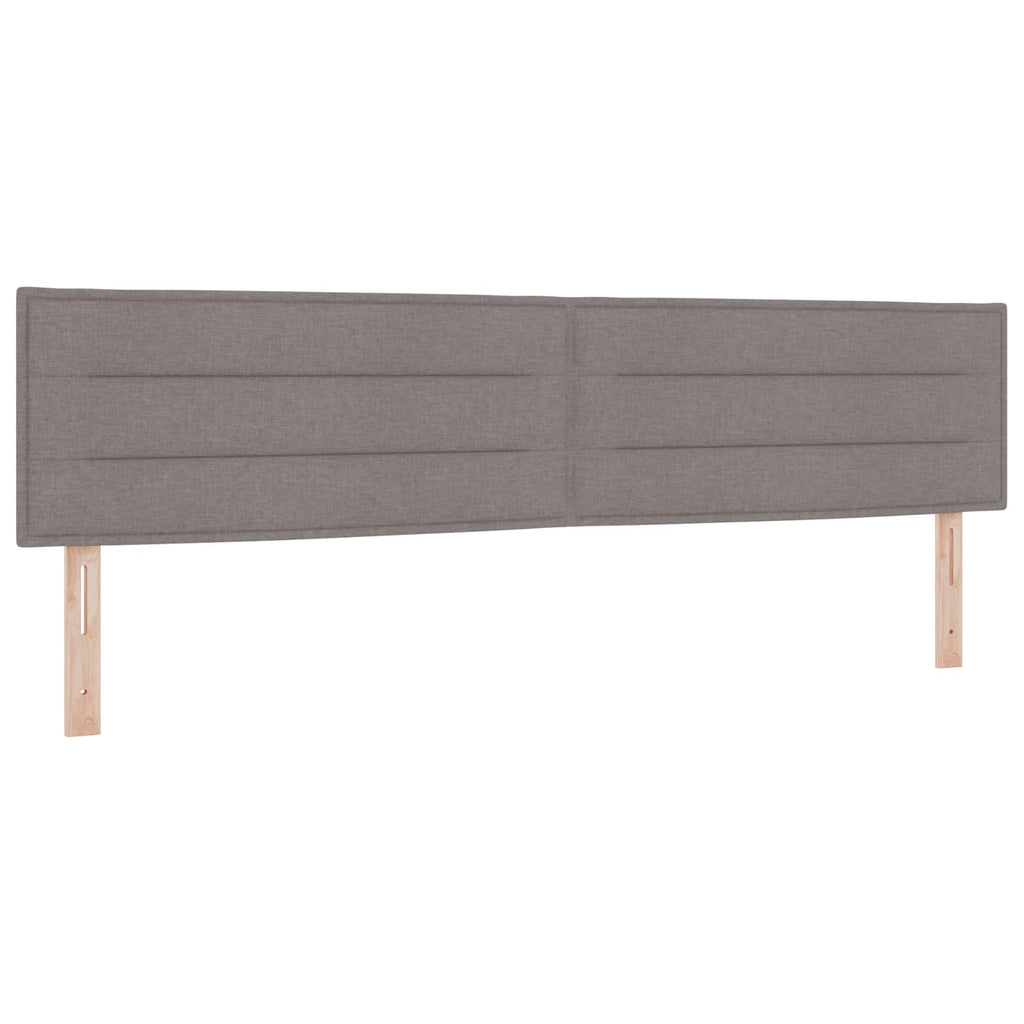 LED Kopfteil mit LED-Lichtleisten Taupe 200 cm Stoff