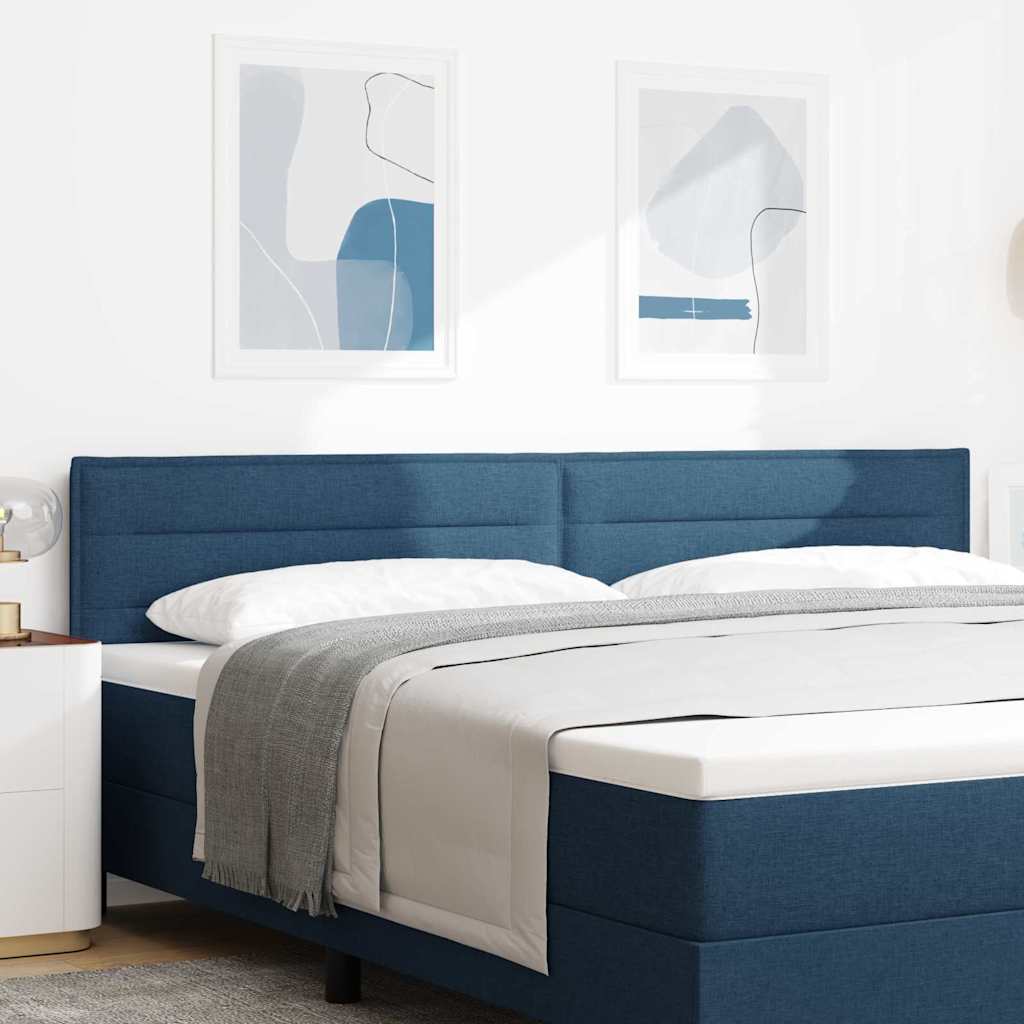 LED Kopfteil mit LED-Lichtleisten Blau 200 cm Stoff