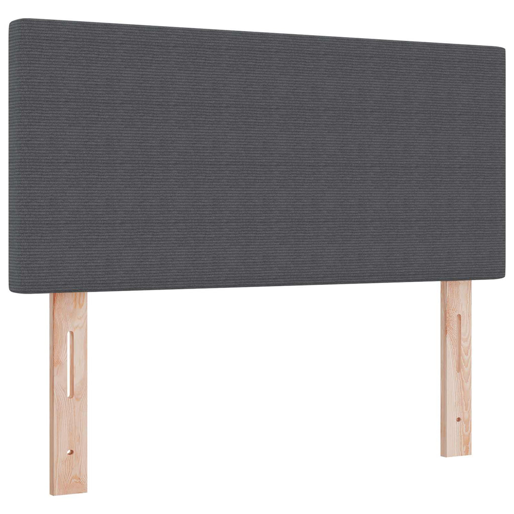 LED Kopfteil mit LED-Lichtleisten Dunkelgrau 80 cm Cordstoff