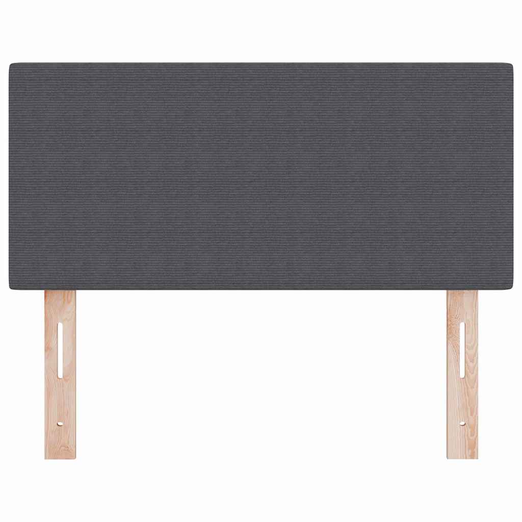 LED Kopfteil mit LED-Lichtleisten Dunkelgrau 90 cm Cordstoff