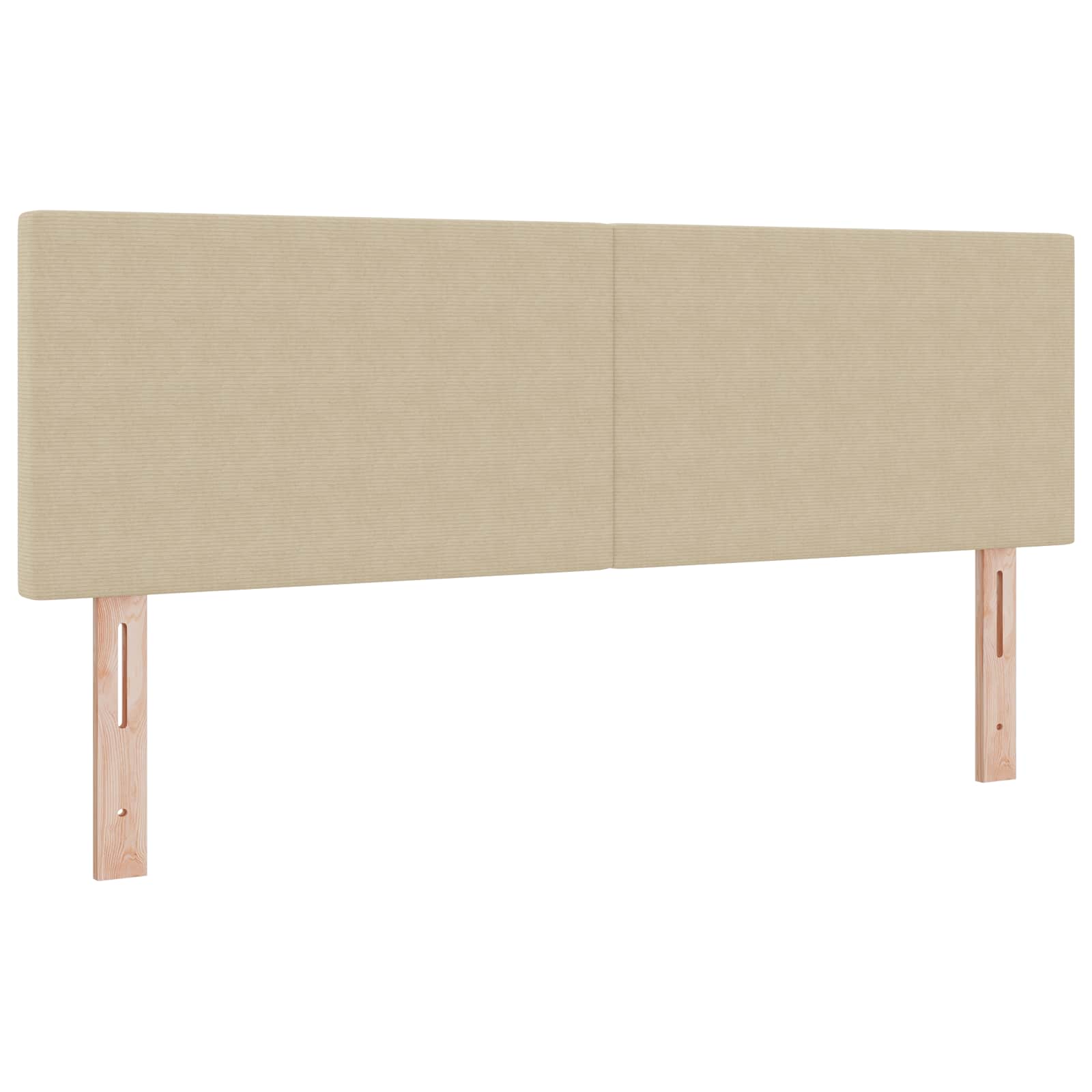 LED Kopfteil mit LED-Lichtleisten Grau-Grün 144 cm Cordstoff