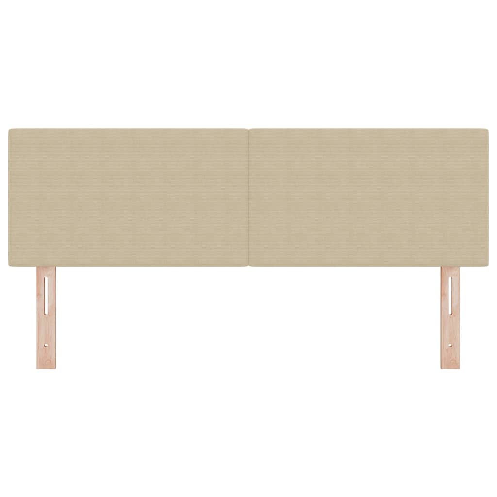 LED Kopfteil mit LED-Lichtleisten Grau-Grün 144 cm Cordstoff