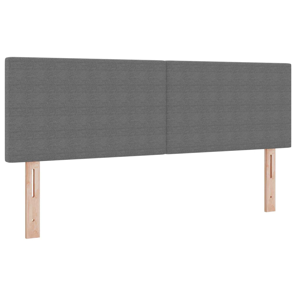 LED Kopfteil mit LED-Lichtleisten Hellgrau 160 cm Cordstoff