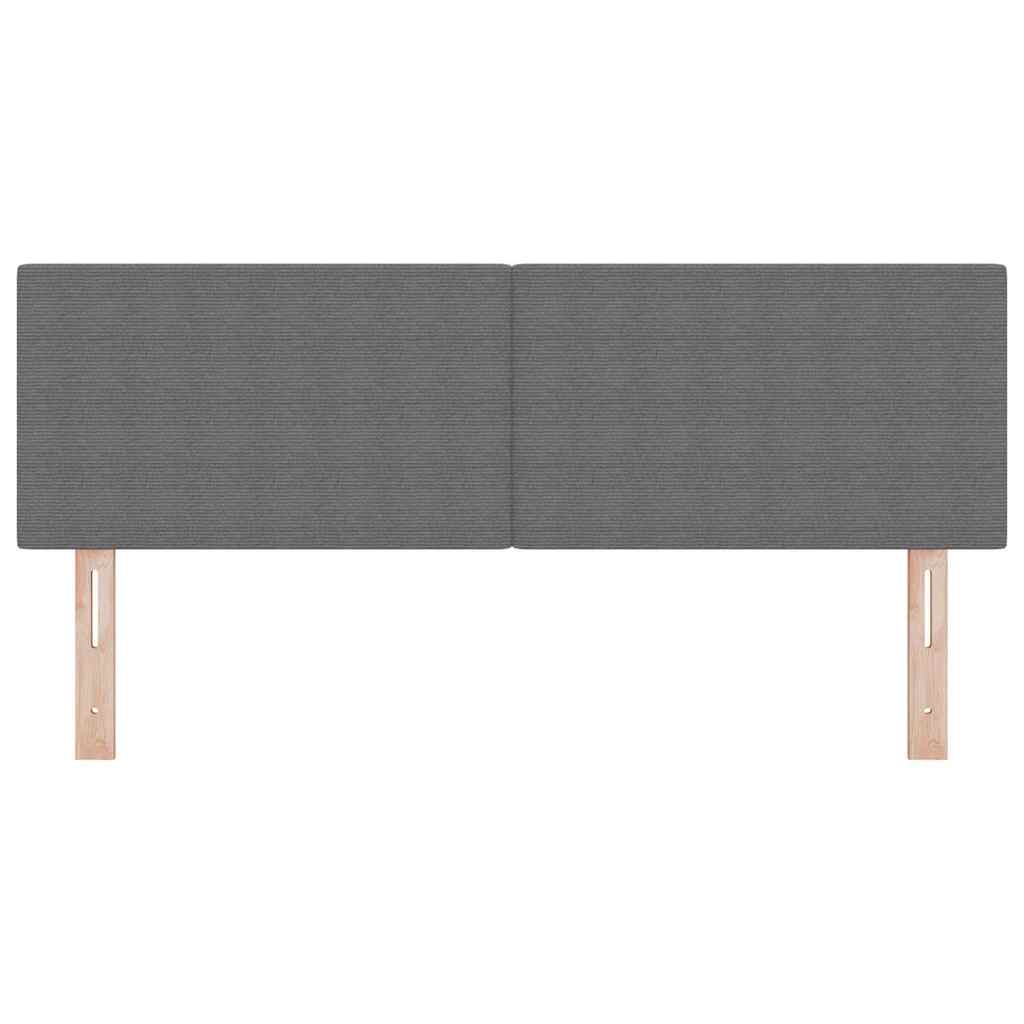 LED Kopfteil mit LED-Lichtleisten Hellgrau 160 cm Cordstoff