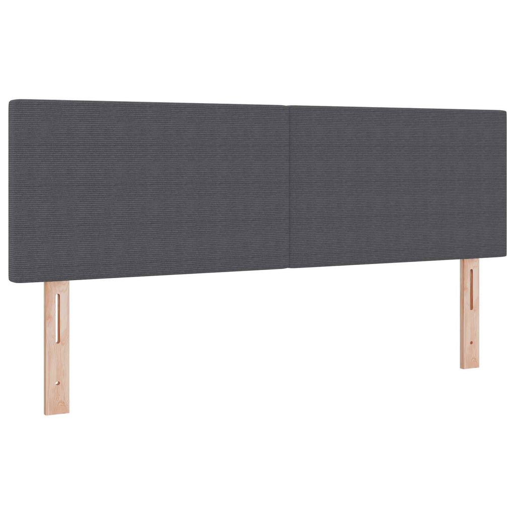 LED Kopfteil mit LED-Lichtleisten Dunkelgrau 160 cm Cordstoff