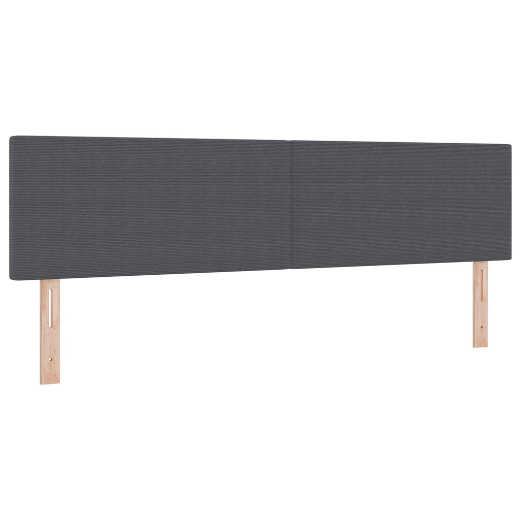 LED Kopfteil mit LED-Lichtleisten Dunkelgrau 180 cm Cordstoff