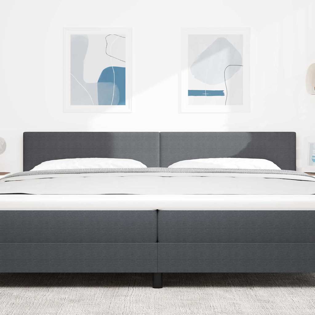 LED Kopfteil mit LED-Lichtleisten Dunkelgrau 200 cm Cordstoff