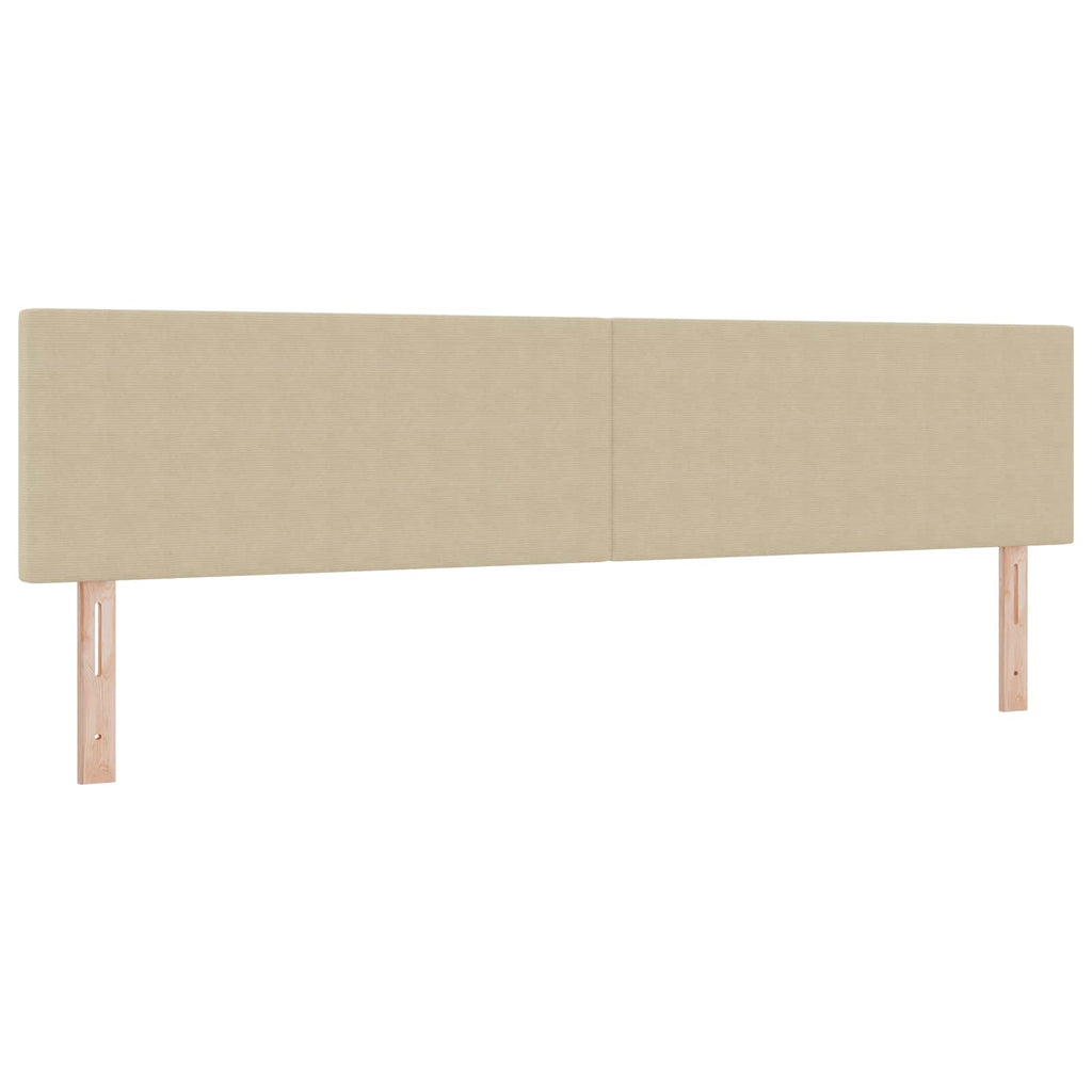 LED Kopfteil mit LED-Lichtleisten Grau-Grün 200 cm Cordstoff